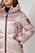 Оптом Пальто утепленное зимнее женское  розового цвета 442152R, фото 5