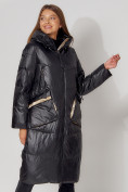 Оптом Пальто утепленное зимнее женское  бежевого цвета 442155B в Екатеринбурге, фото 4