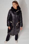 Оптом Пальто утепленное зимнее женское  бежевого цвета 442155B в Екатеринбурге, фото 8