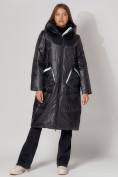 Оптом Пальто утепленное зимнее женское  бирюзового цвета 442155Br в Екатеринбурге