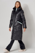 Оптом Пальто утепленное зимнее женское  бирюзового цвета 442155Br в Екатеринбурге, фото 3