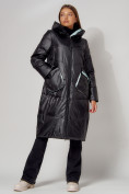 Оптом Пальто утепленное зимнее женское  бирюзового цвета 442155Br в Екатеринбурге, фото 6
