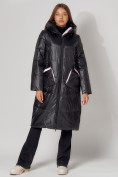 Оптом Пальто утепленное зимнее женское  розового цвета 442155R в Екатеринбурге
