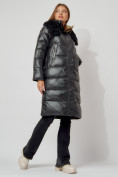Оптом Пальто утепленное с капюшоном зимнее женское  черного цвета 442181Ch, фото 11