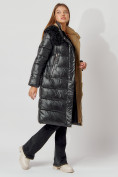 Оптом Пальто утепленное с капюшоном зимнее женское  черного цвета 442181Ch в Екатеринбурге, фото 4