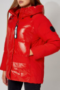 Оптом Полупальто утепленное зимнее женское красного цвета 442182Kr в Казани, фото 12