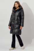 Оптом Пальто утепленное с капюшоном зимнее женское  черного цвета 442185Ch в Екатеринбурге, фото 9