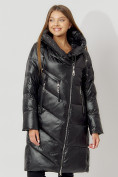 Оптом Пальто утепленное с капюшоном зимнее женское  черного цвета 442185Ch в Екатеринбурге, фото 10