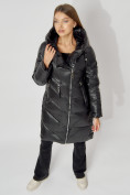 Оптом Пальто утепленное с капюшоном зимнее женское  черного цвета 442185Ch в Екатеринбурге, фото 13