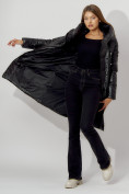 Оптом Пальто утепленное с капюшоном зимнее женское  черного цвета 442185Ch в Екатеринбурге, фото 3