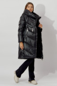 Оптом Пальто утепленное с капюшоном зимнее женское  черного цвета 442185Ch в Екатеринбурге, фото 4