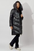 Оптом Пальто утепленное с капюшоном зимнее женское  черного цвета 442185Ch в Екатеринбурге, фото 7