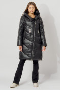 Оптом Пальто утепленное с капюшоном зимнее женское  черного цвета 442185Ch в Екатеринбурге, фото 8