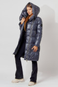 Оптом Пальто утепленное с капюшоном зимнее женское  темно-серого цвета 442185TC в Екатеринбурге, фото 6