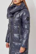 Оптом Пальто утепленное с капюшоном зимнее женское  темно-серого цвета 442185TC в Екатеринбурге, фото 12