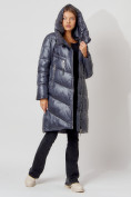 Оптом Пальто утепленное с капюшоном зимнее женское  темно-серого цвета 442185TC в Екатеринбурге, фото 5