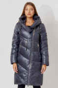 Оптом Пальто утепленное с капюшоном зимнее женское  темно-серого цвета 442185TC в Екатеринбурге, фото 10