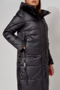 Оптом Пальто утепленное с капюшоном зимнее женское  черного цвета 442186Ch в Екатеринбурге, фото 14