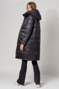 Оптом Пальто утепленное с капюшоном зимнее женское  черного цвета 442186Ch в Екатеринбурге, фото 6