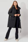 Оптом Пальто утепленное с капюшоном зимнее женское  черного цвета 442187Ch в Екатеринбурге, фото 12