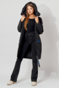Оптом Пальто утепленное с капюшоном зимнее женское  черного цвета 442187Ch в Екатеринбурге, фото 15
