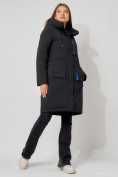 Оптом Пальто утепленное с капюшоном зимнее женское  черного цвета 442187Ch в Екатеринбурге, фото 5
