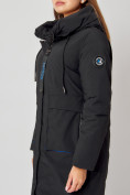 Оптом Пальто утепленное с капюшоном зимнее женское  черного цвета 442187Ch в Екатеринбурге, фото 7