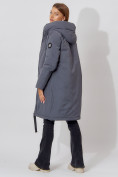 Оптом Пальто утепленное с капюшоном зимнее женское  серого цвета 442187Sr в Екатеринбурге, фото 8