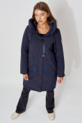 Оптом Пальто утепленное с капюшоном зимнее женское  темно-синего цвета 442187TS в Екатеринбурге, фото 11