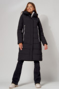 Оптом Пальто утепленное с капюшоном зимние женское  черного цвета 442189Ch в Казани, фото 5
