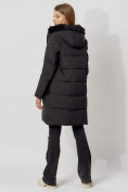 Оптом Пальто утепленное с капюшоном зимнее женское  черного цвета 442197Ch в Казани, фото 4