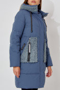 Оптом Пальто утепленное с капюшоном зимнее женское  синего цвета 442197S в Екатеринбурге, фото 12