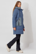 Оптом Пальто утепленное с капюшоном зимнее женское  синего цвета 442197S в Екатеринбурге, фото 3