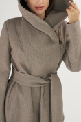 Оптом Пальто демисезонное коричневого цвета 4470K, фото 10