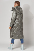 Оптом Пальто утепленное стеганое зимнее женское  цвета хаки 448601Kh в Екатеринбурге, фото 12