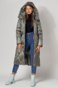 Оптом Пальто утепленное стеганое зимнее женское  цвета хаки 448601Kh в Екатеринбурге, фото 13