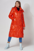 Оптом Пальто утепленное стеганое зимнее женское  оранжевого цвета 448601O, фото 10