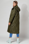 Оптом Пальто утепленное стеганое зимнее женское  темно-зеленого цвета 448601TZ в Екатеринбурге, фото 10