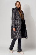Оптом Пальто утепленное стеганое зимнее женское  черного цвета 448602Ch, фото 5