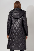 Оптом Пальто утепленное стеганое зимнее женское  черного цвета 448602Ch в Казани, фото 16
