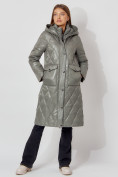 Оптом Пальто утепленное стеганое зимнее женское  цвета хаки 448602Kh в Екатеринбурге, фото 10