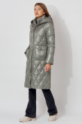 Оптом Пальто утепленное стеганое зимнее женское  цвета хаки 448602Kh в Екатеринбурге, фото 11