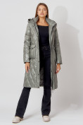 Оптом Пальто утепленное стеганое зимнее женское  цвета хаки 448602Kh в Екатеринбурге, фото 15