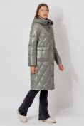 Оптом Пальто утепленное стеганое зимнее женское  цвета хаки 448602Kh в Екатеринбурге, фото 9