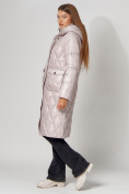 Оптом Пальто утепленное стеганое зимнее женское  розового цвета 448602R, фото 11