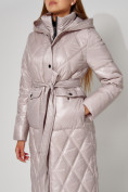 Оптом Пальто утепленное стеганое зимнее женское  розового цвета 448602R, фото 16