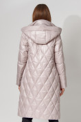 Оптом Пальто утепленное стеганое зимнее женское  розового цвета 448602R, фото 18