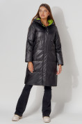 Оптом Пальто утепленное стеганое зимние женское  черного цвета 448613Ch в Екатеринбурге, фото 9