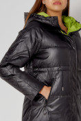 Оптом Пальто утепленное стеганое зимние женское  черного цвета 448613Ch в Екатеринбурге, фото 15