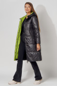 Оптом Пальто утепленное стеганое зимние женское  черного цвета 448613Ch в Екатеринбурге, фото 2